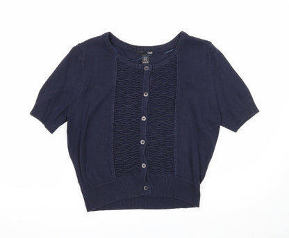 Womens UK Size XS H&M Blue Cardigan Jumper