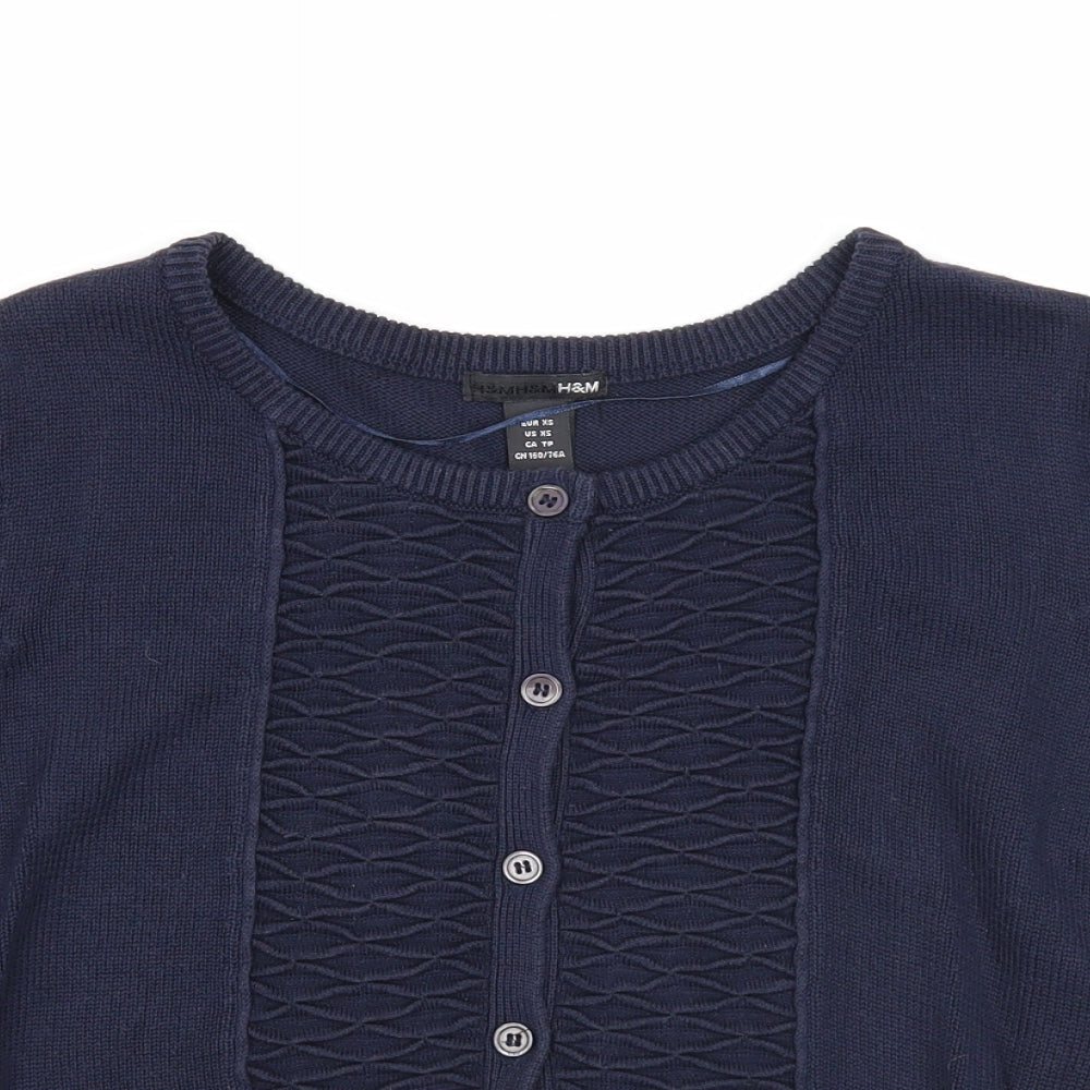 Womens UK Size XS H&M Blue Cardigan Jumper