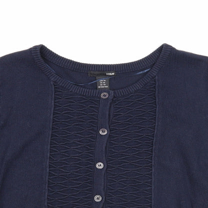 Womens UK Size XS H&M Blue Cardigan Jumper