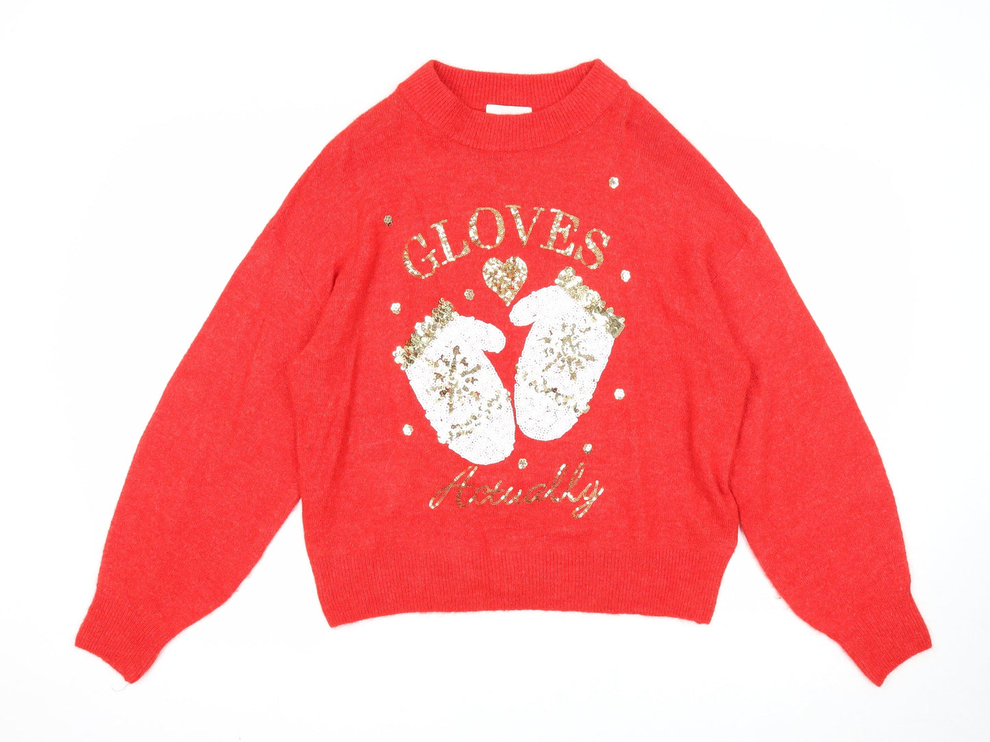 Womens UK Size S H&M Red Pullover Jumper