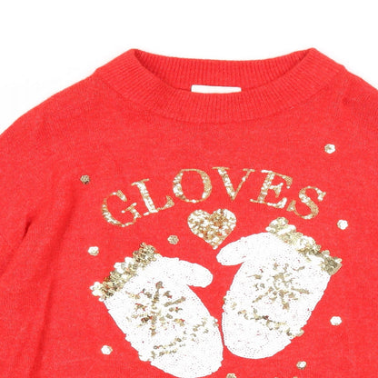 Womens UK Size S H&M Red Pullover Jumper