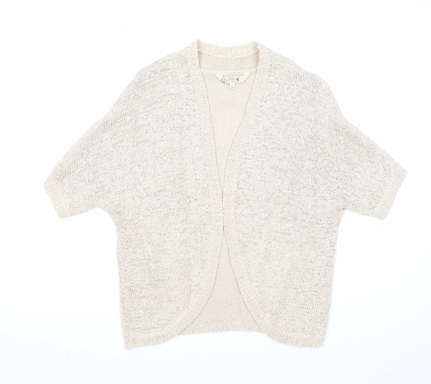 Womens UK Size 16 M&Co Beige Cardigan Jumper