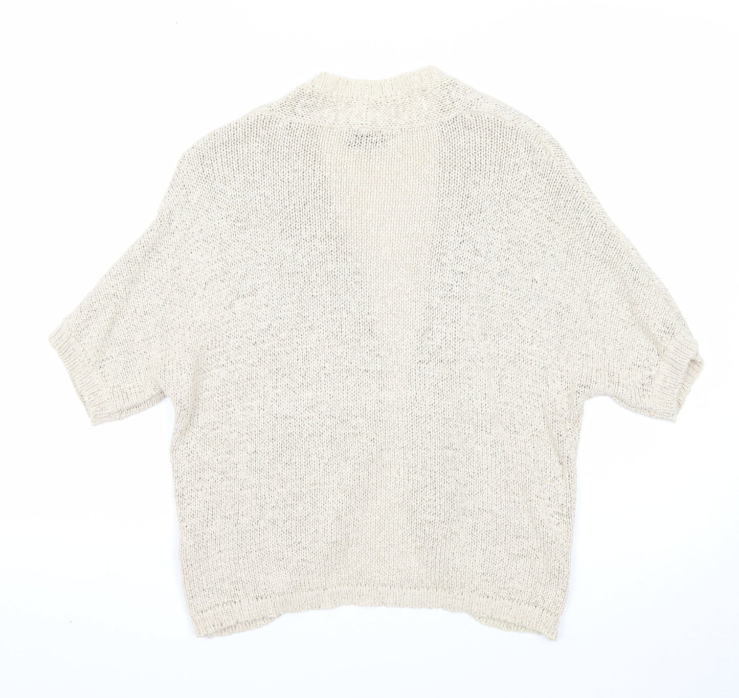 Womens UK Size 16 M&Co Beige Cardigan Jumper