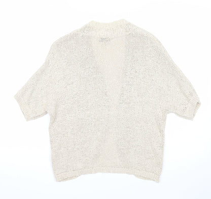 Womens UK Size 16 M&Co Beige Cardigan Jumper