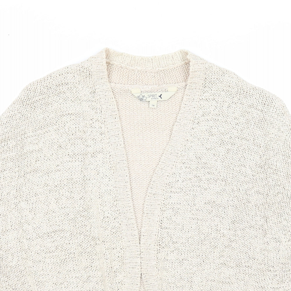 Womens UK Size 16 M&Co Beige Cardigan Jumper