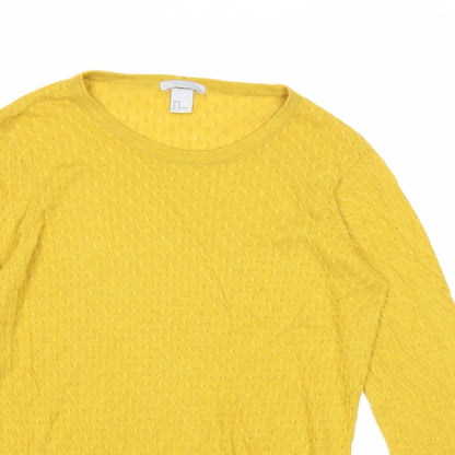 Womens UK Size M H&M Yellow Pullover Jumper