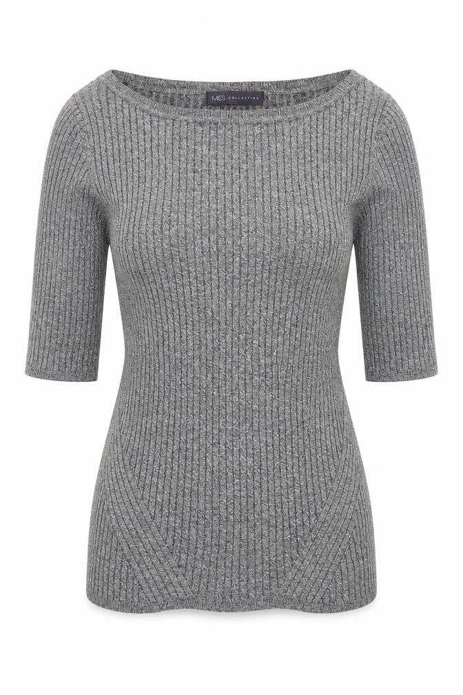 Womens UK Size 10 Marks and Spencer Grey Pullover Jumper