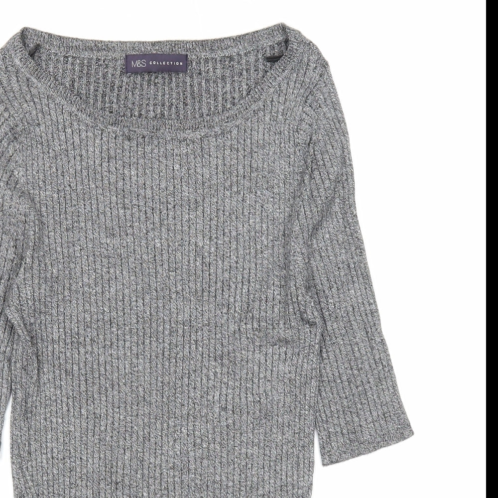 Womens UK Size 10 Marks and Spencer Grey Pullover Jumper
