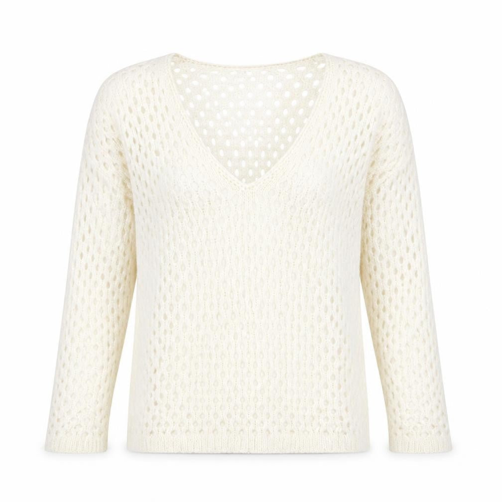 Womens UK Size 4 Marble White Pullover Jumper
