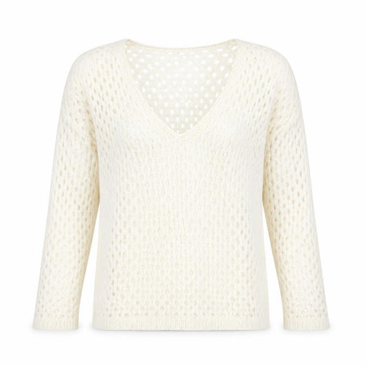 Womens UK Size 4 Marble White Pullover Jumper
