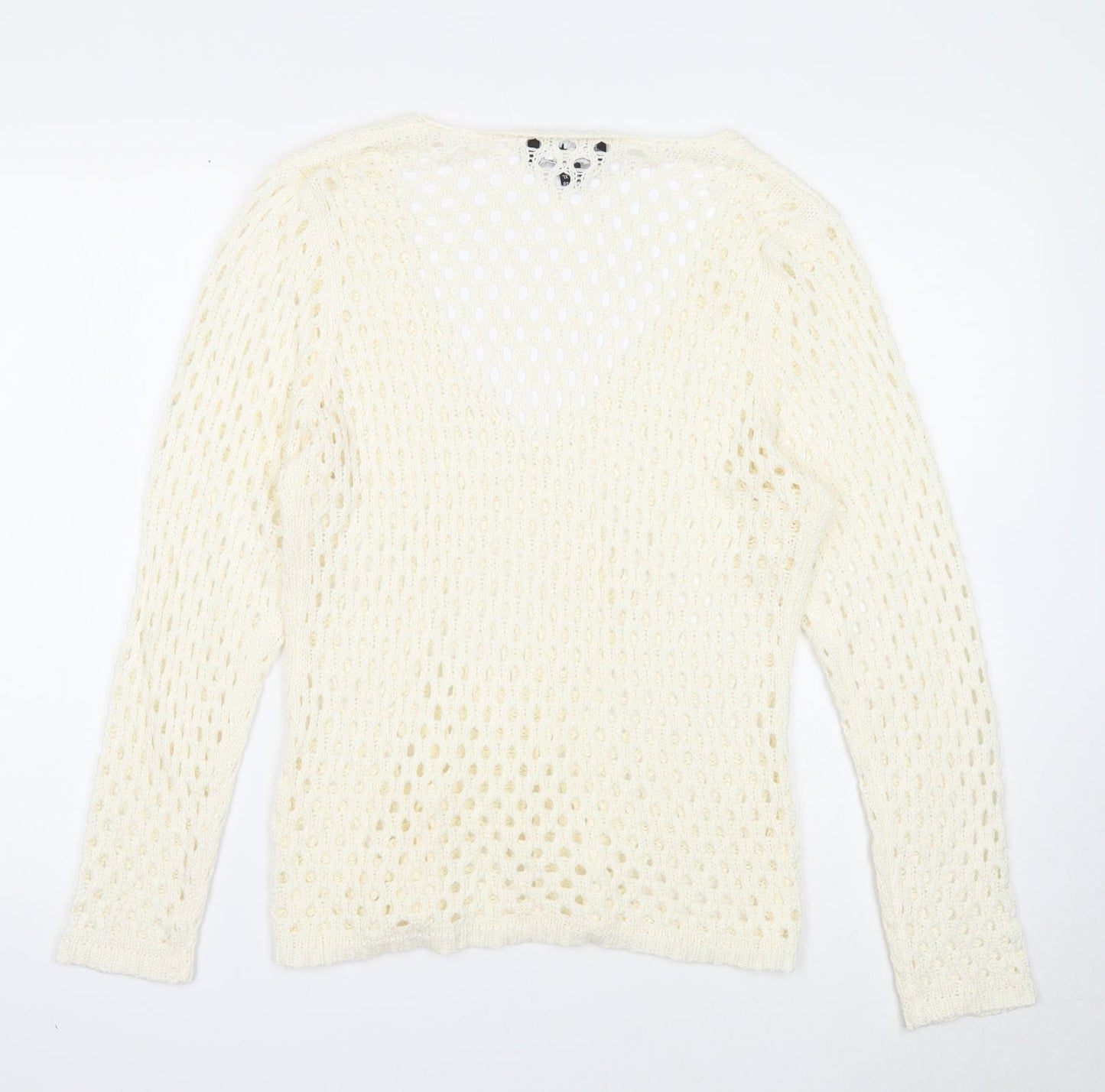 Womens UK Size 4 Marble White Pullover Jumper