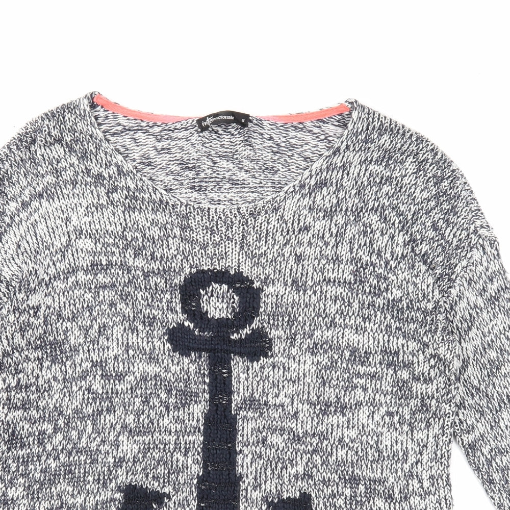 Womens UK Size 8 Internacionale Blue Pullover Jumper