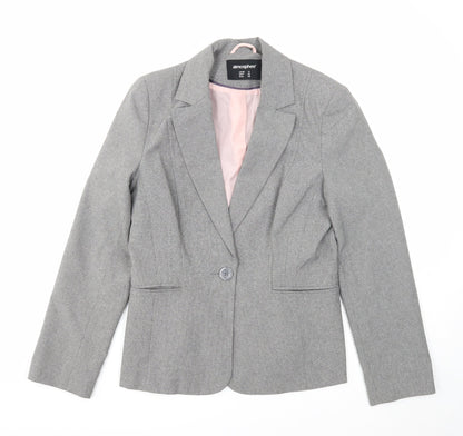 Atmosphere Womens Grey Polycarbamide Jacket Blazer Size 12