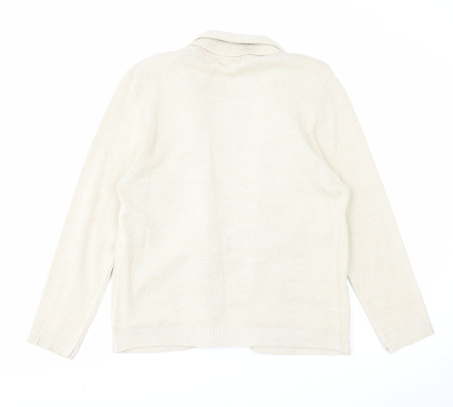 Glimpse Womens Beige Scoop Neck Acrylic Pullover Jumper Size M