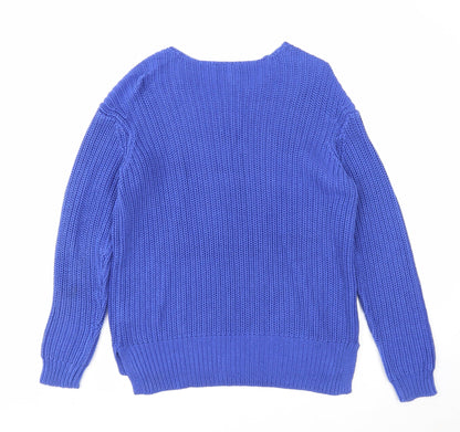 Womens UK Size 10 Divided Blue Pullover Jumper