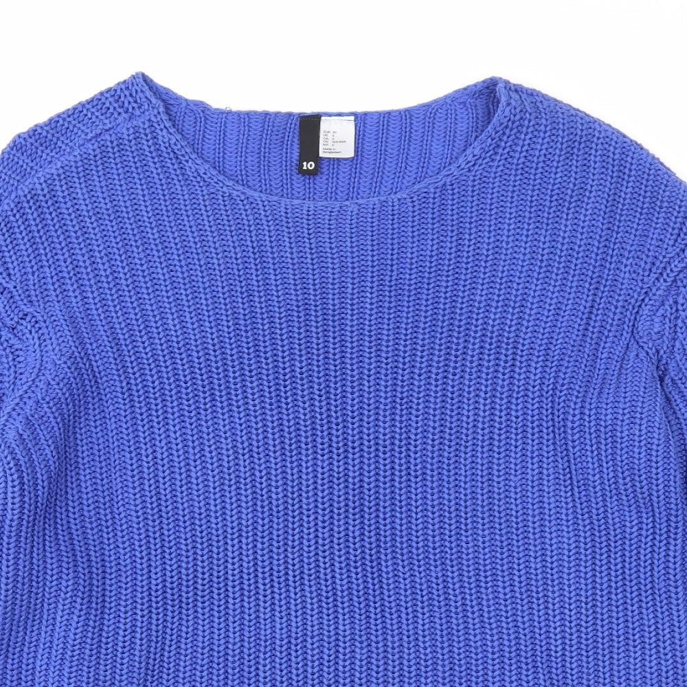 Womens UK Size 10 Divided Blue Pullover Jumper