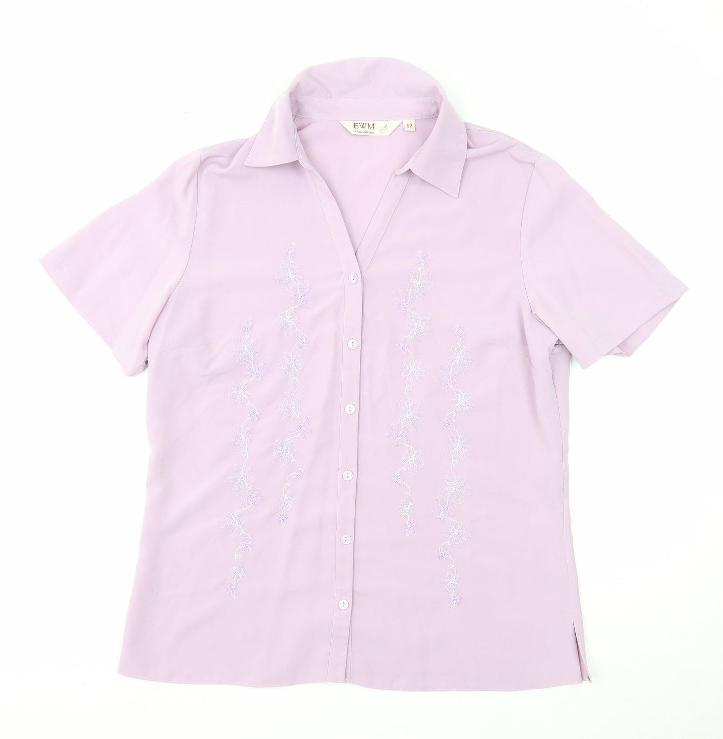 Womens UK Size 12 EWM Purple Basic T-Shirt