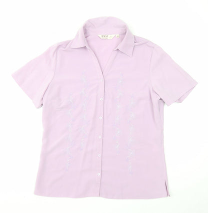 Womens UK Size 12 EWM Purple Basic T-Shirt