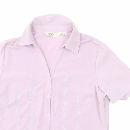 Womens UK Size 12 EWM Purple Basic T-Shirt