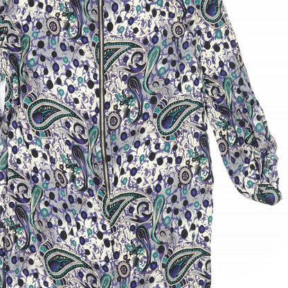 Izabel London Womens Multicoloured Paisley Viscose Shift Size 12 Boat Neck Zip