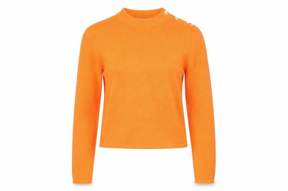 Derwent Womens Orange Crew Neck Cotton Pullover Jumper Size S