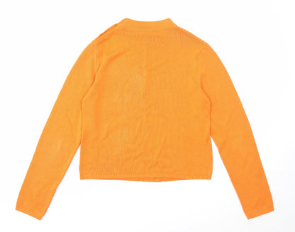 Derwent Womens Orange Crew Neck Cotton Pullover Jumper Size S
