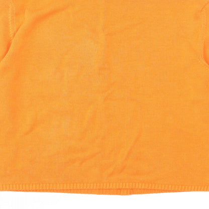Derwent Womens Orange Crew Neck Cotton Pullover Jumper Size S