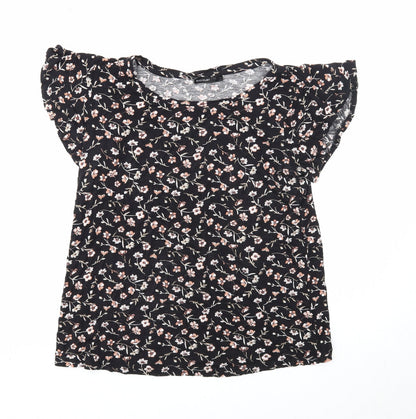 Womens UK Size M Body Flirt Black Basic T-Shirt