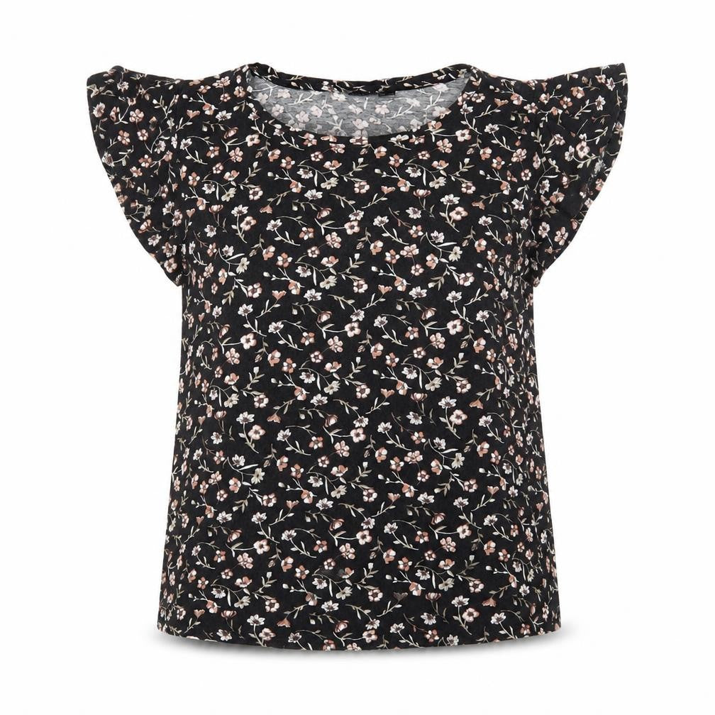 Womens UK Size M Body Flirt Black Basic T-Shirt