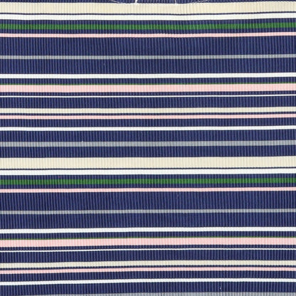 Stradivarius Womens Blue Striped Polyester Cropped T-Shirt Size M Scoop Neck