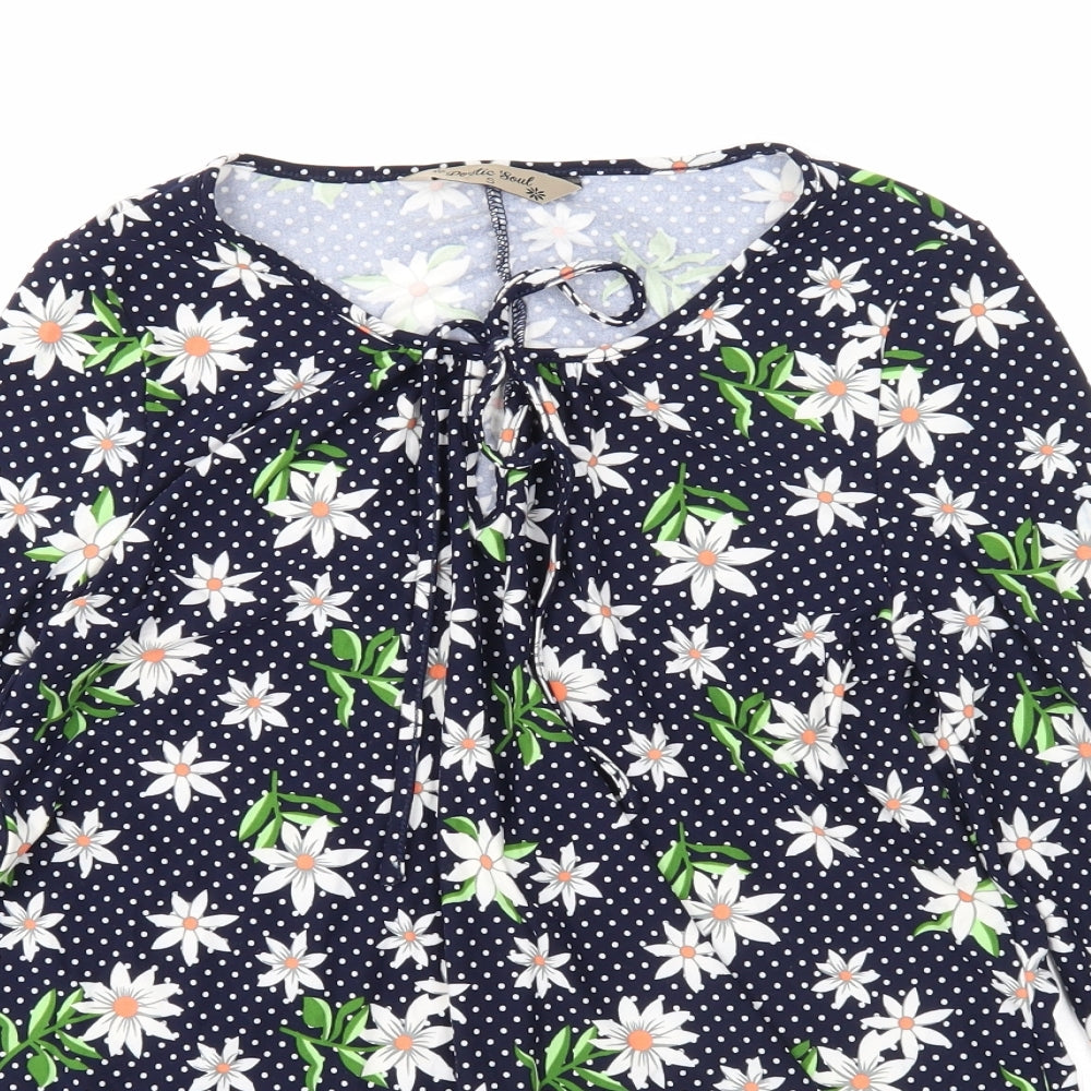 Womens UK Size S Poetic Soul Blue Basic Blouse