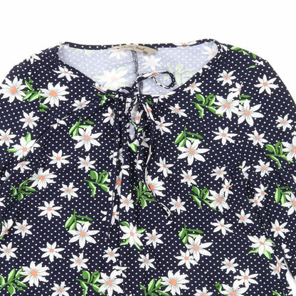 Womens UK Size S Poetic Soul Blue Basic Blouse