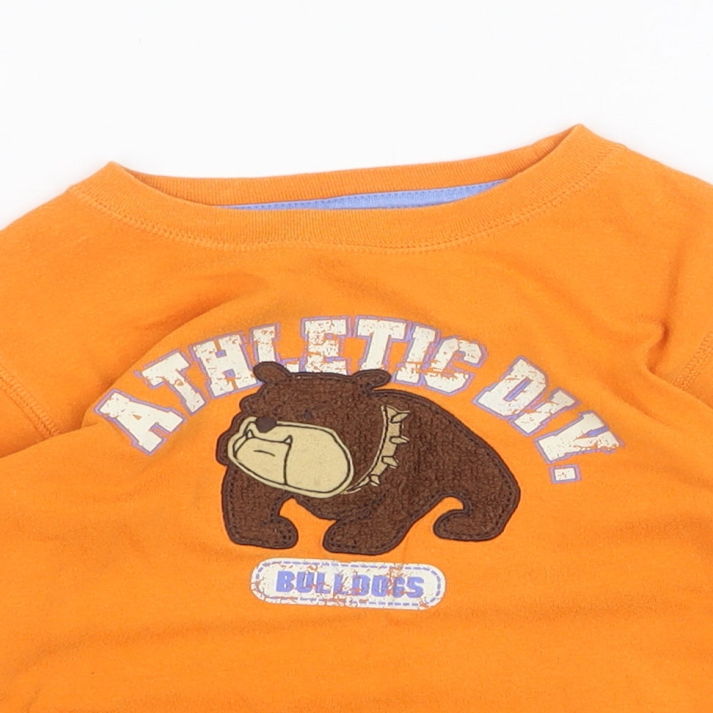 Carter's Boys Orange Cotton Basic T-Shirt Size 4 Years Round Neck Pullover