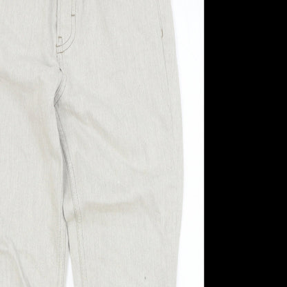 Topshop Womens Grey Cotton Straight Jeans Size 30 in Regular Button