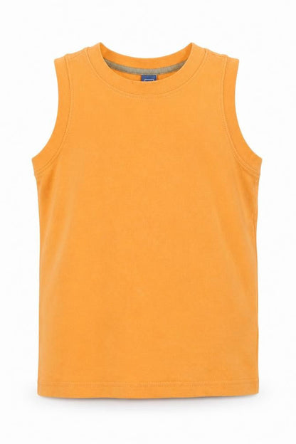 TU Boys Orange Cotton Basic Tank Size 5 Years Round Neck Pullover