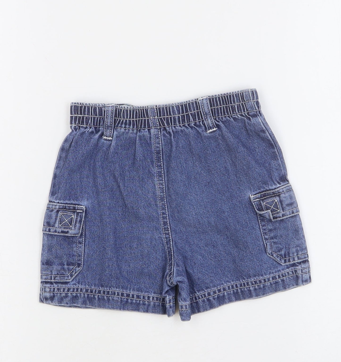 Preworn Baby Blue Cotton Cargo Jeans Size 12 Months L50 cm Pullover