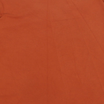 Christopher & Banks Womens Orange Cotton Basic T-Shirt Size XL Round Neck