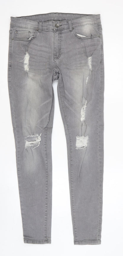 Womens UK Size 32 in Preworn Regular Fit Skinny Grey Jeans