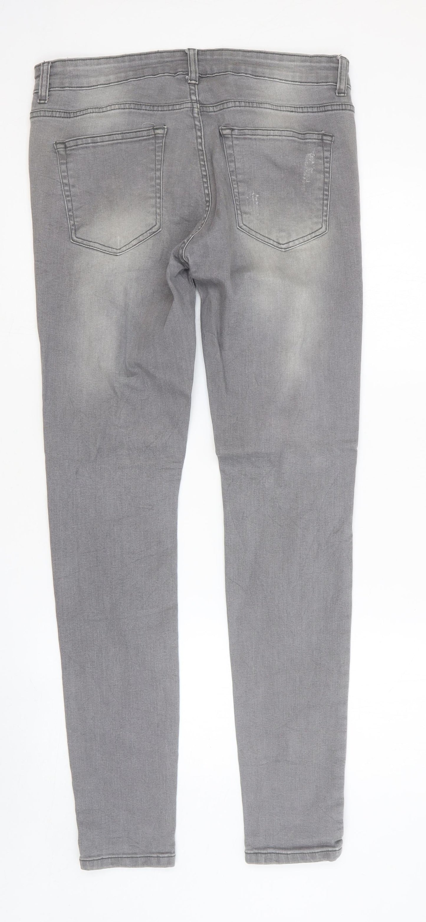 Womens UK Size 32 in Preworn Regular Fit Skinny Grey Jeans