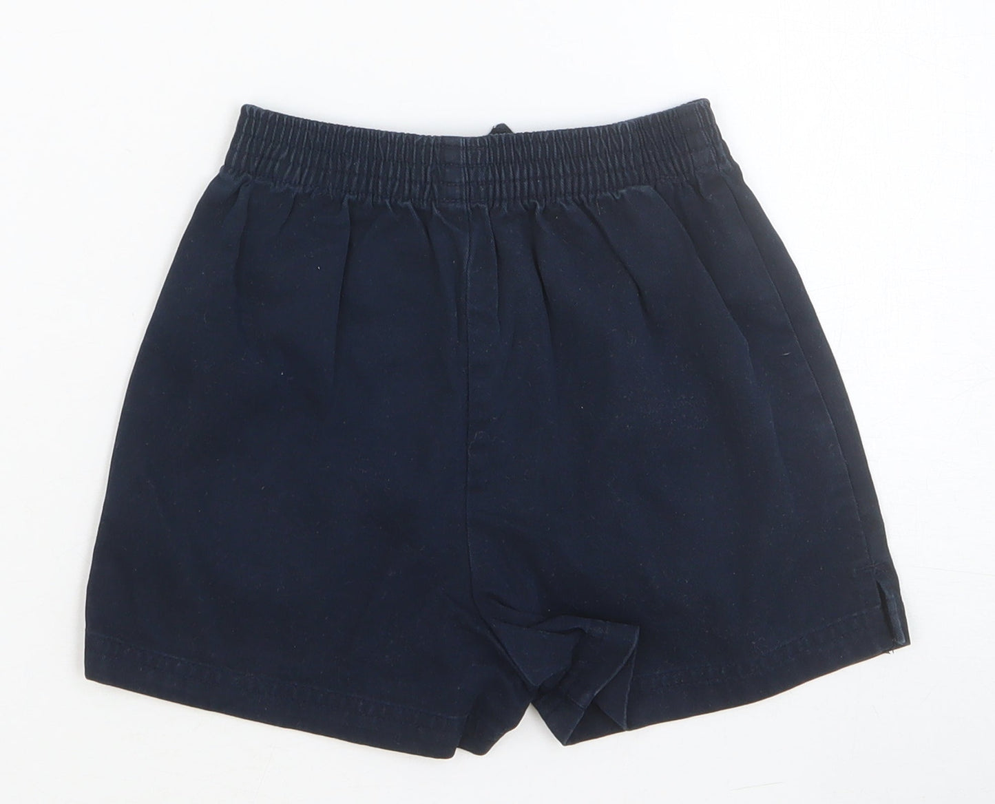 Marks and Spencer Boys Blue Cotton Sweat Shorts Size 4 Years Regular Drawstring