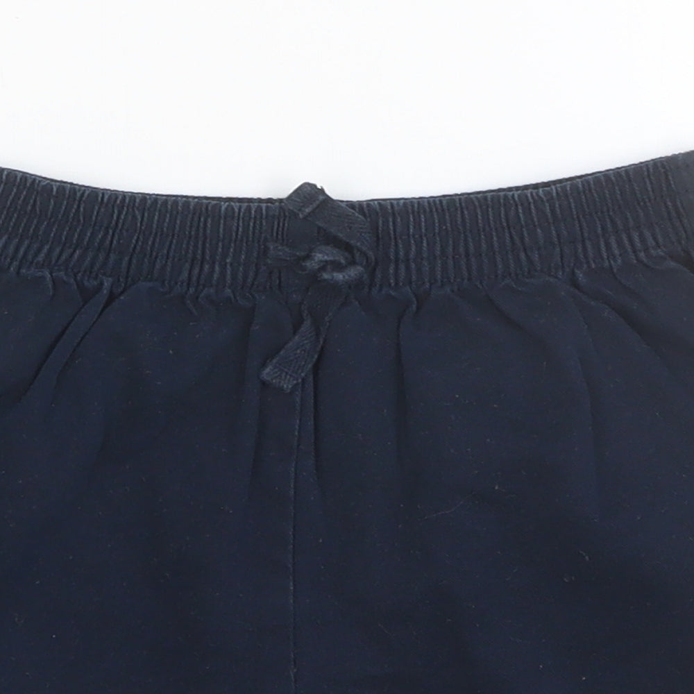Marks and Spencer Boys Blue Cotton Sweat Shorts Size 4 Years Regular Drawstring