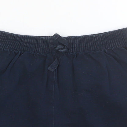 Marks and Spencer Boys Blue Cotton Sweat Shorts Size 4 Years Regular Drawstring