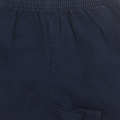 Marks and Spencer Boys Blue Cotton Sweat Shorts Size 4 Years Regular Drawstring
