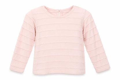 Matalan Girls Orange Striped Cotton Basic T-Shirt Size 18-24 Months Round Neck Pullover