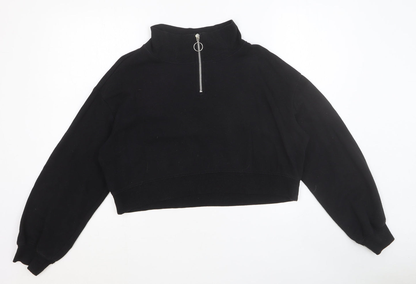 Divided Womens Black Chlorofibre Pullover Sweatshirt Size S Zip