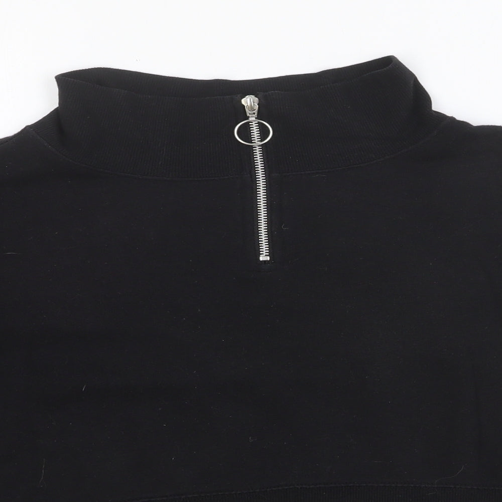 Divided Womens Black Chlorofibre Pullover Sweatshirt Size S Zip