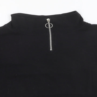 Divided Womens Black Chlorofibre Pullover Sweatshirt Size S Zip