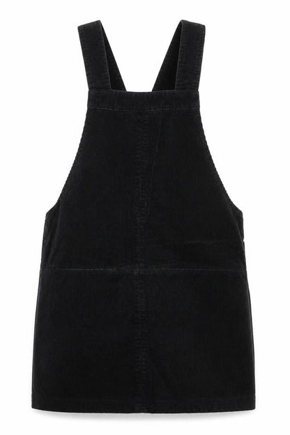 New Look Womens Black Cotton Pinafore/Dungaree Dress Size 8 Square Neck Pullover