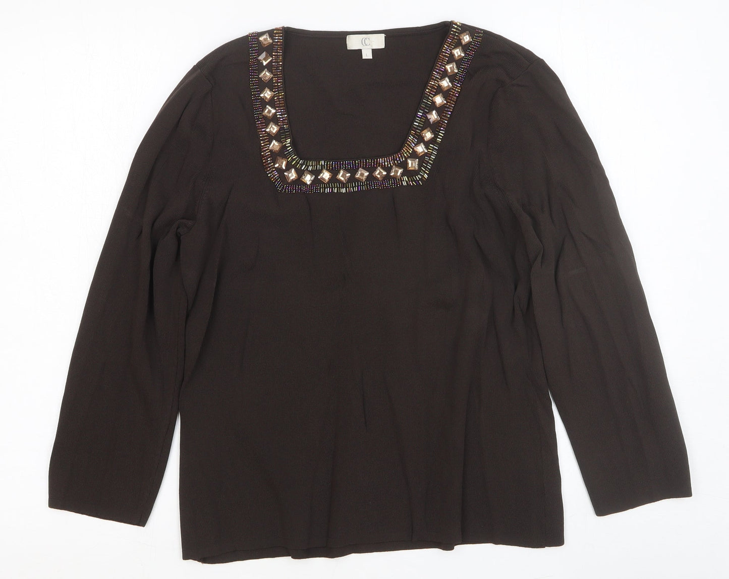 Womens UK Size L CC Brown Pullover Jumper