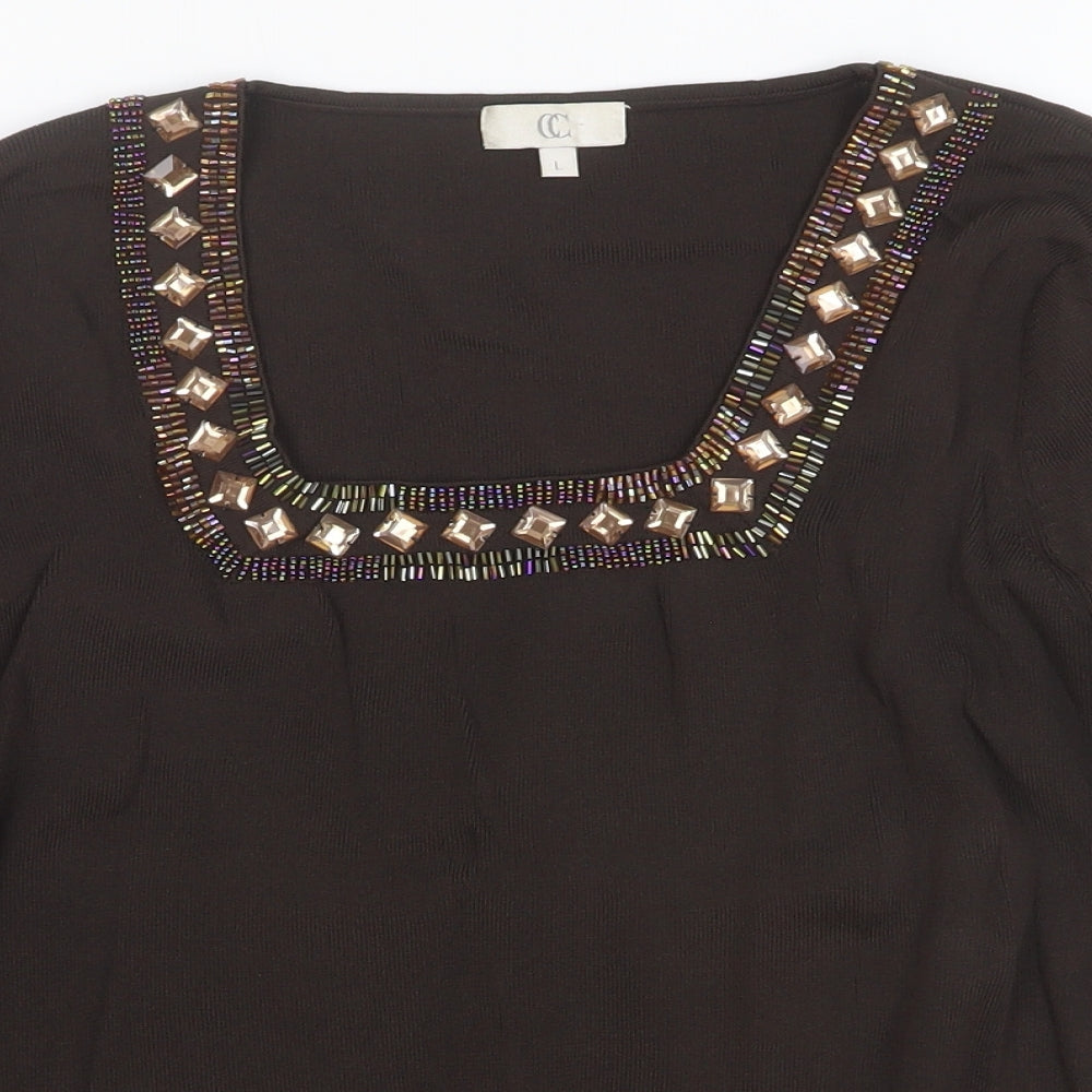Womens UK Size L CC Brown Pullover Jumper